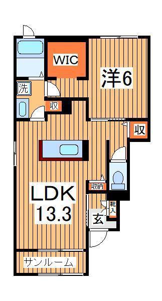 アヴェンタドールⅡ(1LDK/1階)の間取り写真