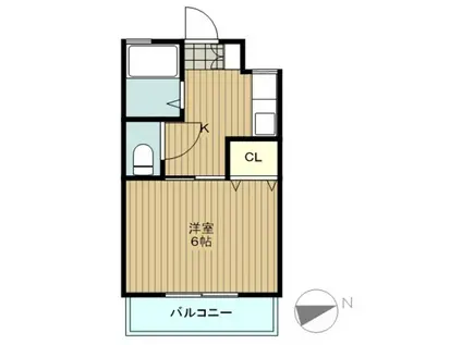 ハイテックIII番館(1K/2階)の間取り写真