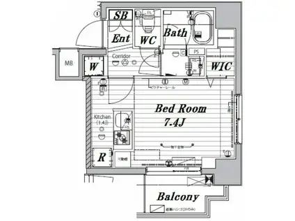 メイクスデザイン両国ノース(ワンルーム/2階)の間取り写真