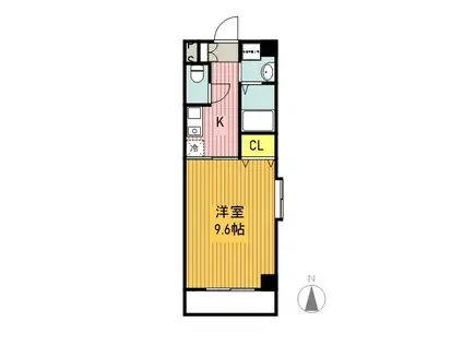 元八事壱風館(1K/2階)の間取り写真