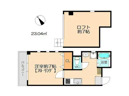 イル・グラッツィア高宮南I(1K/2階)の間取り写真