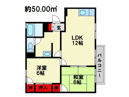 プレジデント正弥II(2LDK/2階)の間取り写真