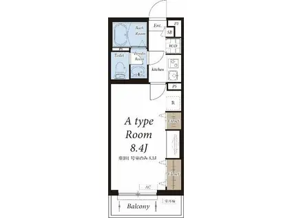 グレイス本厚木III(1K/3階)の間取り写真