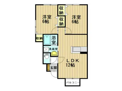 MARIS GARDEN(2LDK/1階)の間取り写真