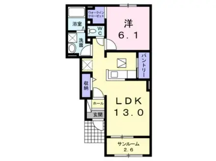 スマイル(1LDK/1階)の間取り写真