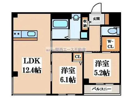 ラキアデュエ(2LDK/3階)の間取り写真