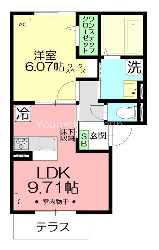 グランドゥールII(1LDK/1階)の間取り写真
