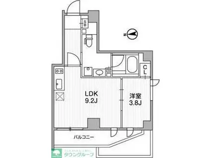 LIGHTHOUSE中馬込(1LDK/5階)の間取り写真