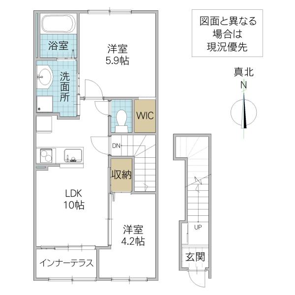 ハレレア(2LDK/2階)の間取り写真