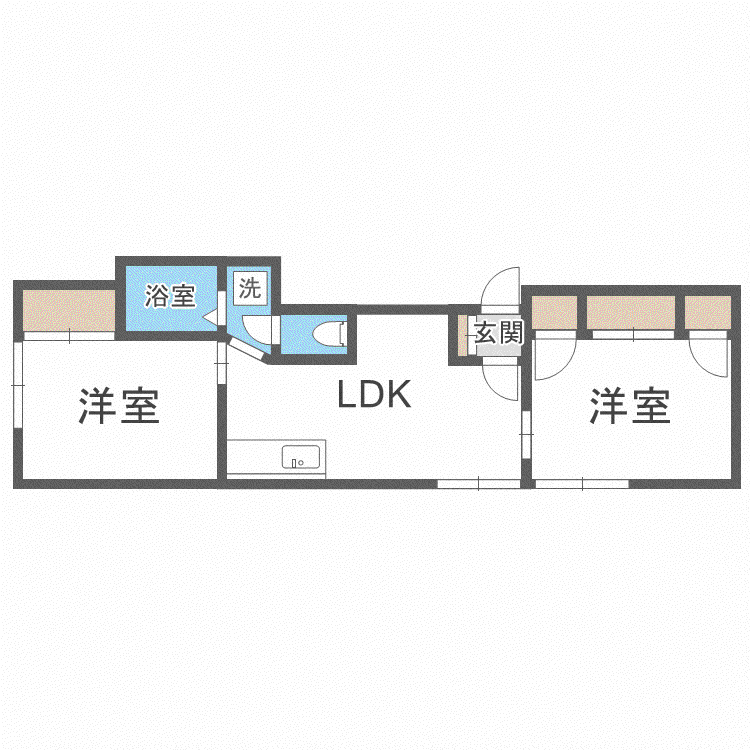 サンウエスト(2LDK/3階)の間取り写真
