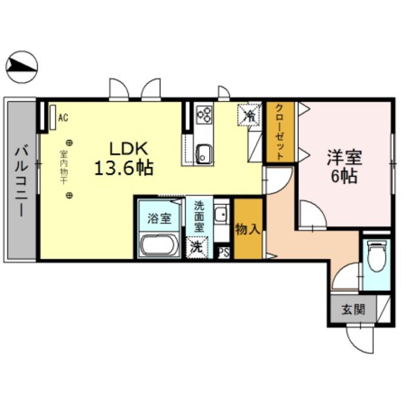プラザ・デル・ソル(1LDK/3階)の間取り写真