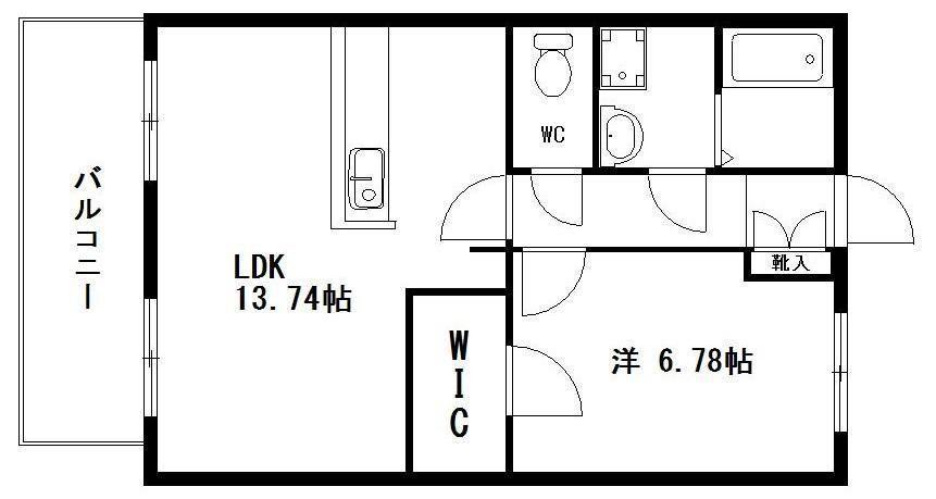 サウスコート(1LDK/1階)の間取り写真