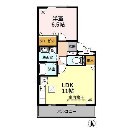 セレッソKT B(1LDK/1階)の間取り写真
