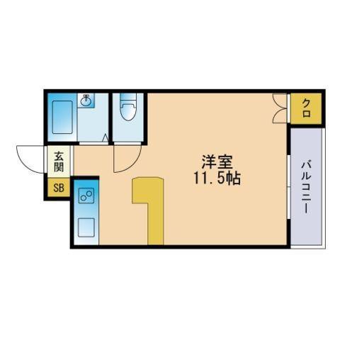 フォレスト鳥飼(ワンルーム/4階)の間取り写真