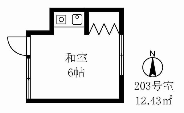 丸山アパート(ワンルーム/2階)の間取り写真