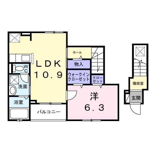 ベラヴィータ(1LDK/2階)の間取り写真