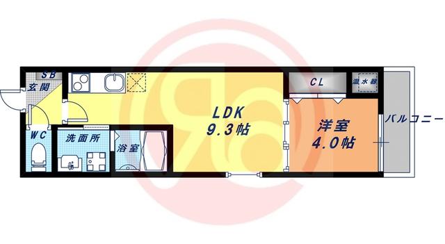 F MIRAI BAUM(1LDK/2階)の間取り写真