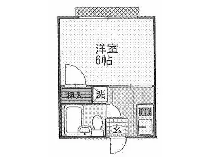 パピルス(1K/2階)の間取り写真