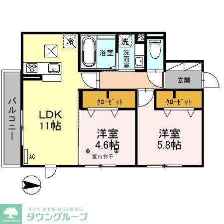 パストラル美南(2LDK/1階)の間取り写真