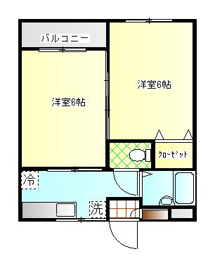メディカルシティ(2K/4階)の間取り写真