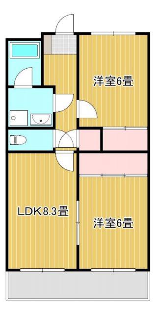 フローレンス門神(2DK/4階)の間取り写真