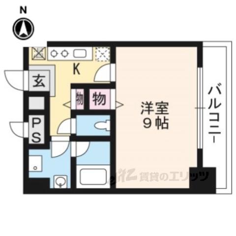 AMI四条烏丸(1K/4階)の間取り写真
