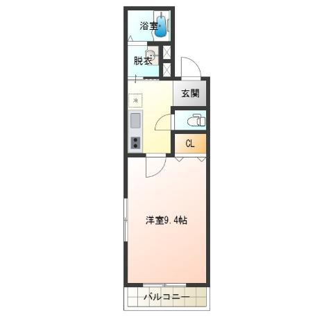 フジパレス北加賀屋I番館(1K/3階)の間取り写真