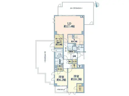 ライオンズマンション荻窪グランフォート(2SLDK/4階)の間取り写真