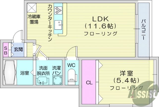 ゴールデンハイツ(1LDK/2階)の間取り写真