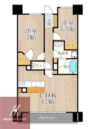 CITY SPIRE難波グレイス(2LDK/12階)の間取り写真