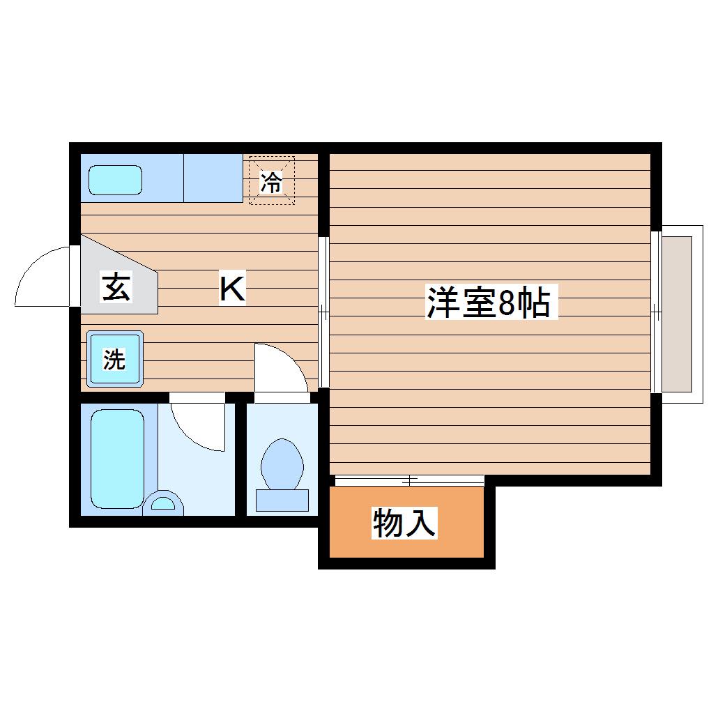 パルゾーンI(1K/2階)の間取り写真