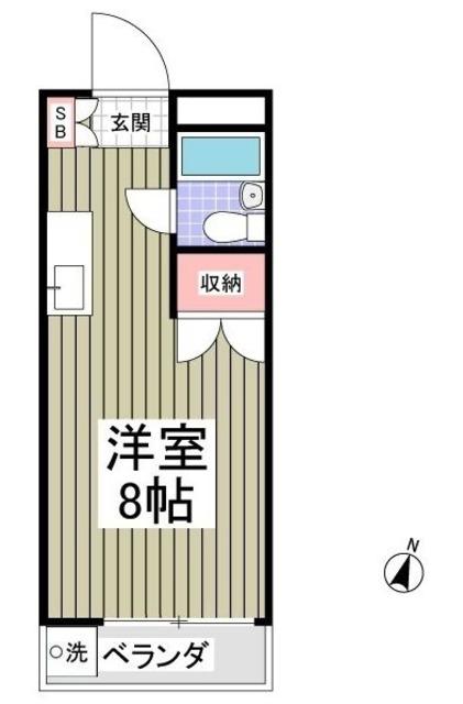 ホワイト・バレー(ワンルーム/1階)の間取り写真
