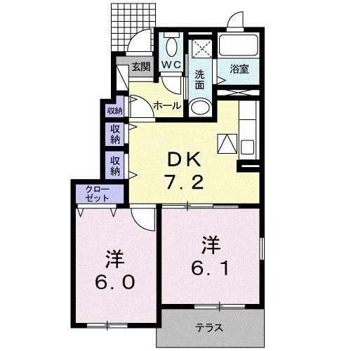 セカンド ステ-ジ I(2DK/1階)の間取り写真