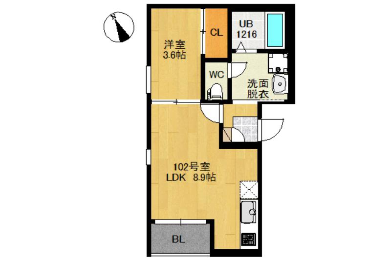 REGALEST シャルマンK(1LDK/1階)の間取り写真