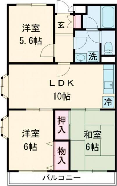 クレストヒル(3LDK/3階)の間取り写真