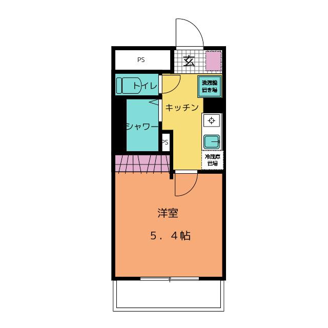 東壮ホームズ(1K/4階)の間取り写真