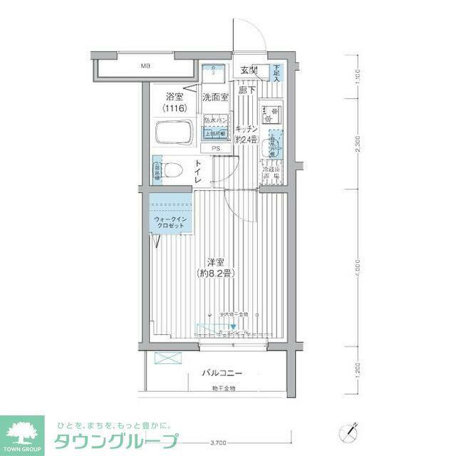 クラルテラセ新宿富久(1K/3階)の間取り写真