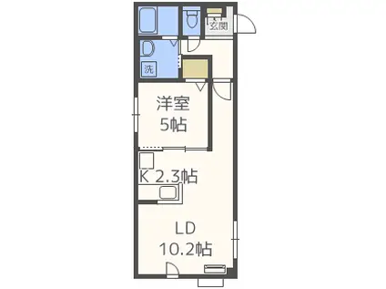 アビタ205(1LDK/4階)の間取り写真