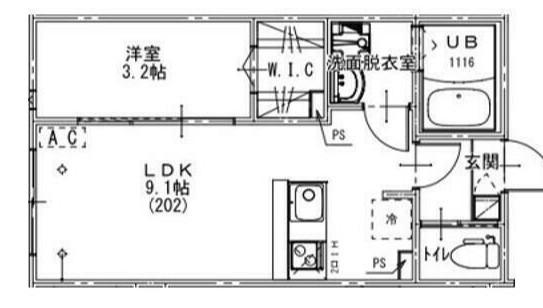 KEIAI RESIDECE北習志野(1LDK/2階)の間取り写真