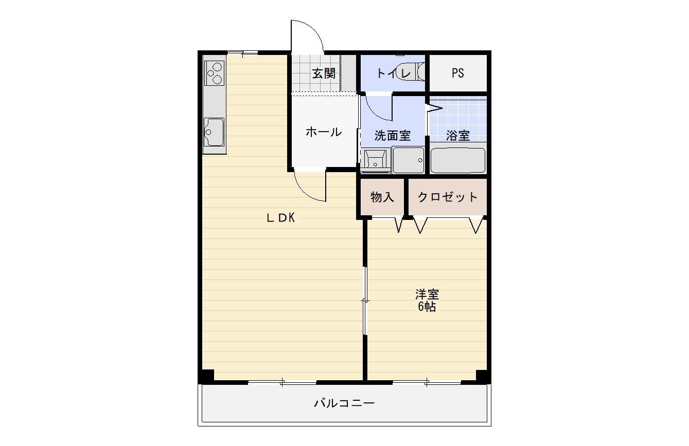 ヴァンクール北日吉(1LDK/3階)の間取り写真