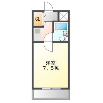 カーサオクノ(1K/1階)の間取り写真