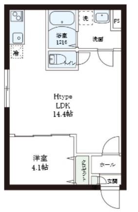 レピュア小石川レジデンスII(1LDK/5階)の間取り写真