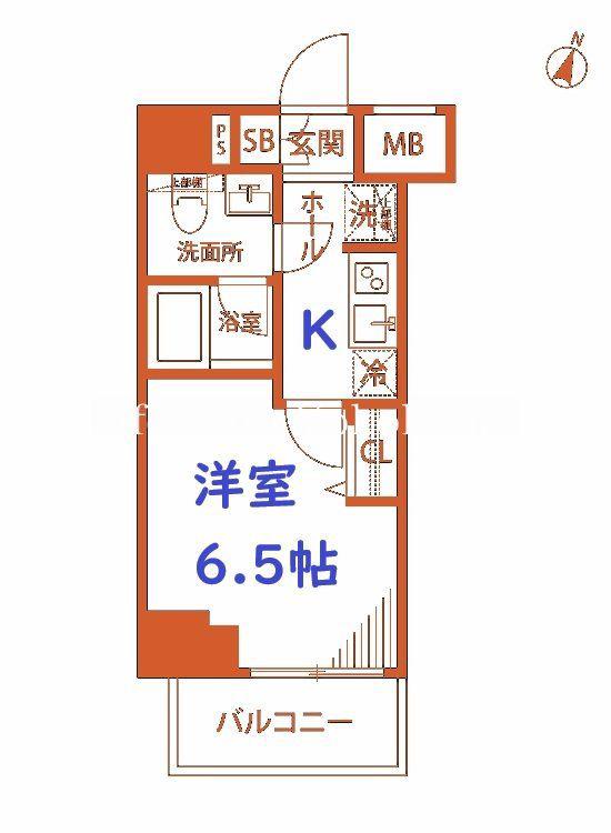 MAXIV横浜吉野町ノース(1K/4階)の間取り写真