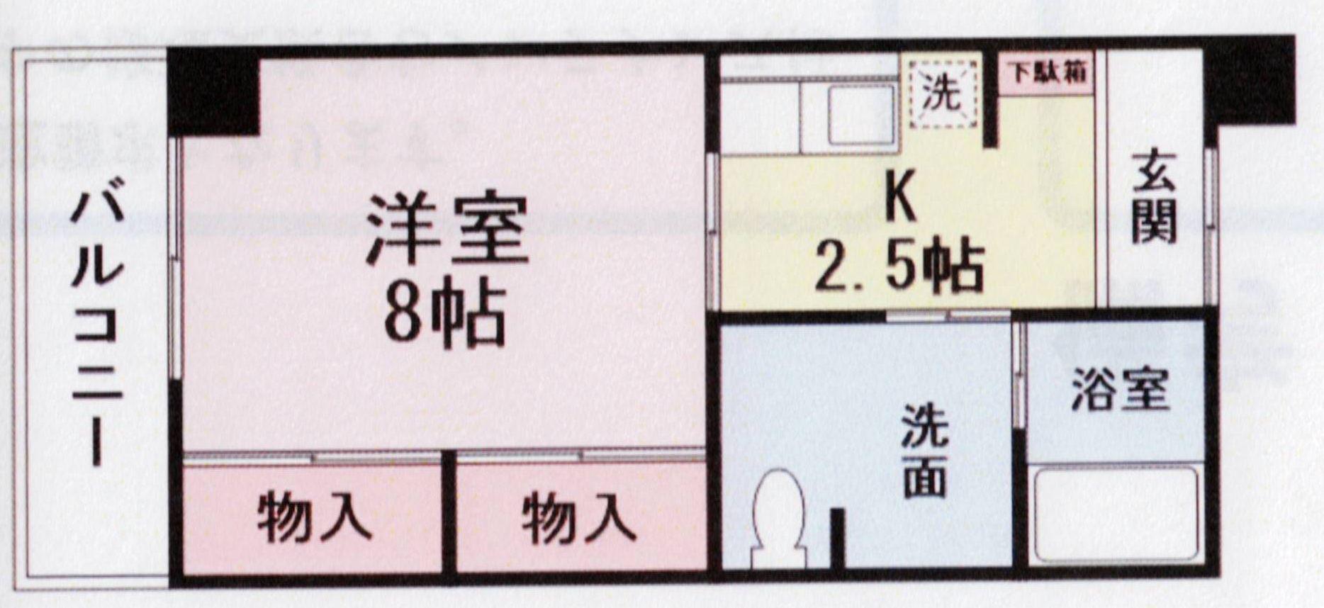 モンタン(1K/3階)の間取り写真