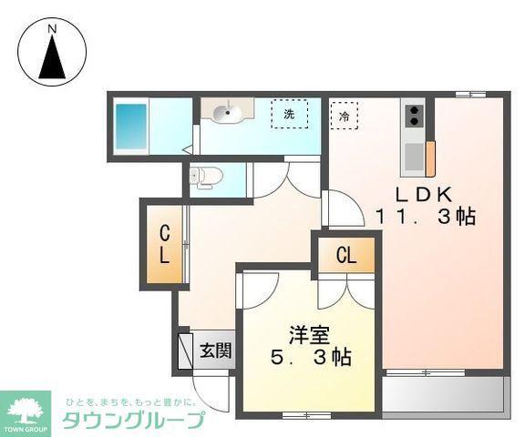 エクセルハイム(1LDK/1階)の間取り写真