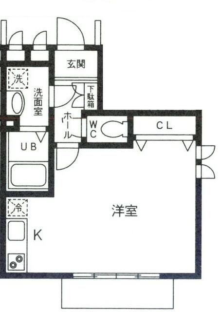 シレーヌ松栄(ワンルーム/1階)の間取り写真