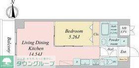 GRANDUKE正木(1LDK/13階)の間取り写真