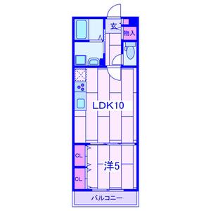 コンフォート生麦(1LDK/2階)の間取り写真