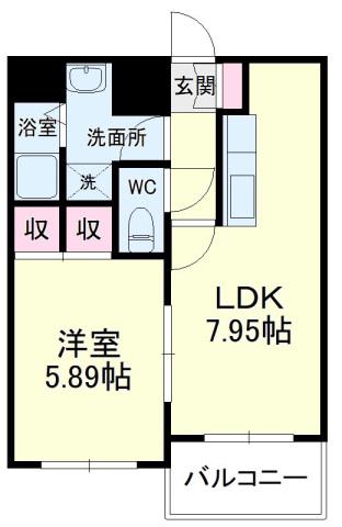 シャンツェ富塚(1SLDK/3階)の間取り写真
