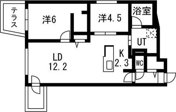 SORANO麻生(2LDK/1階)の間取り写真